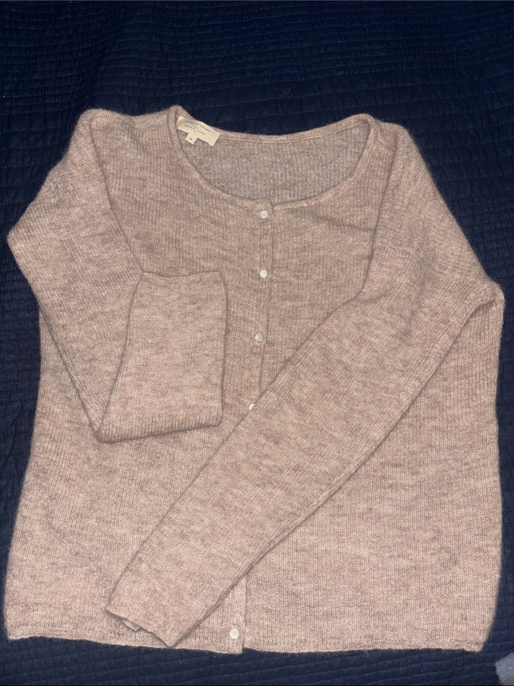 Sezane Muted Mauve Button Cardigan